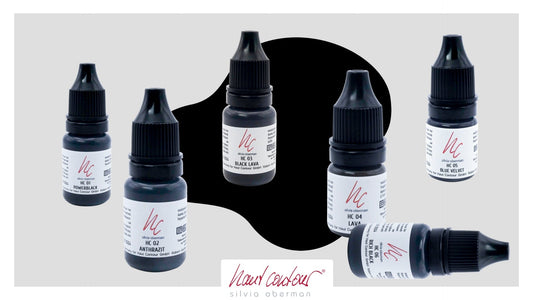 Sechs Schwarztöne für Lidstriche und Eyeliner